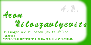 aron miloszavlyevits business card